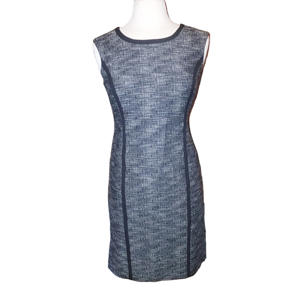 Rafaella Petite 6p Dress Midi Black White Framed Tank Pencil Office Work…